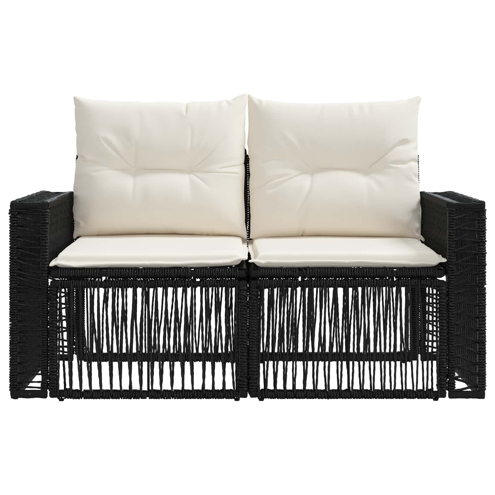 Tuinbank 2-Aantal zitplaatsen Zwart poly rattan