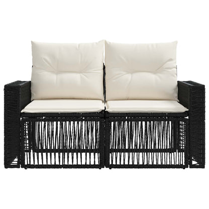 Tuinbank 2-Aantal zitplaatsen Zwart poly rattan