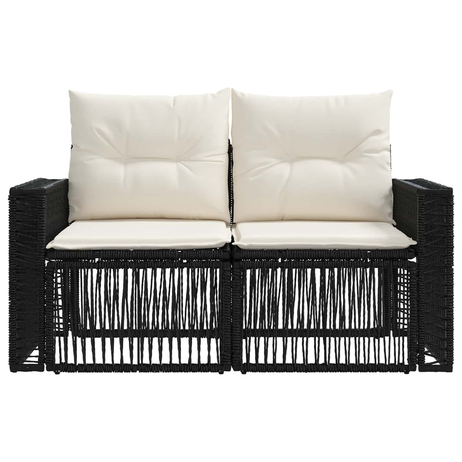Tuinbank 2-Aantal zitplaatsen Zwart poly rattan