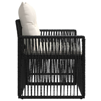Tuinbank 2-Aantal zitplaatsen Zwart poly rattan