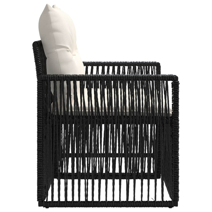 Tuinbank 2-Aantal zitplaatsen Zwart poly rattan