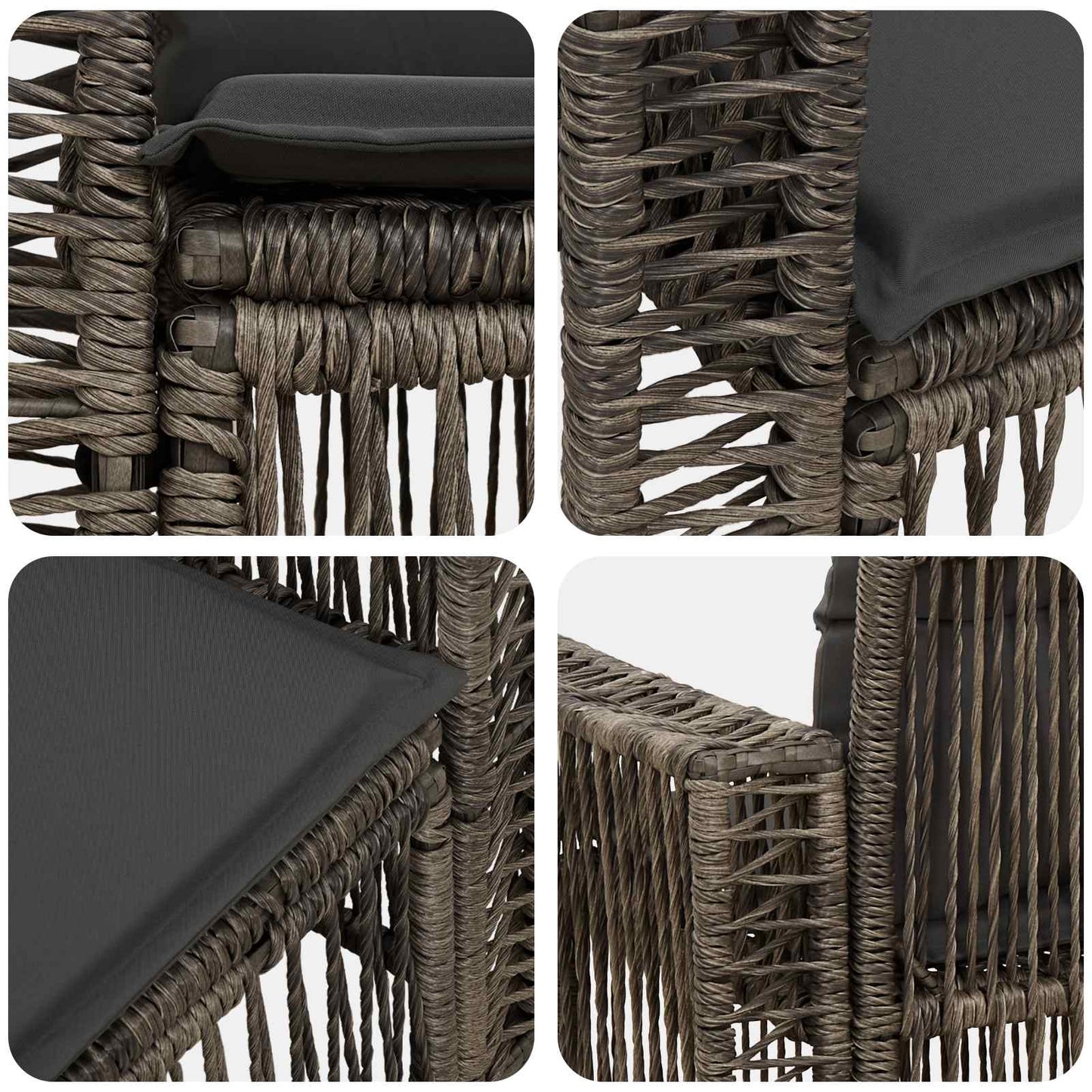 Tuinbank 2-Aantal zitplaatsen Grijs poly rattan
