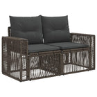 Tuinbank poly rattan grijs 131x62x70 cm