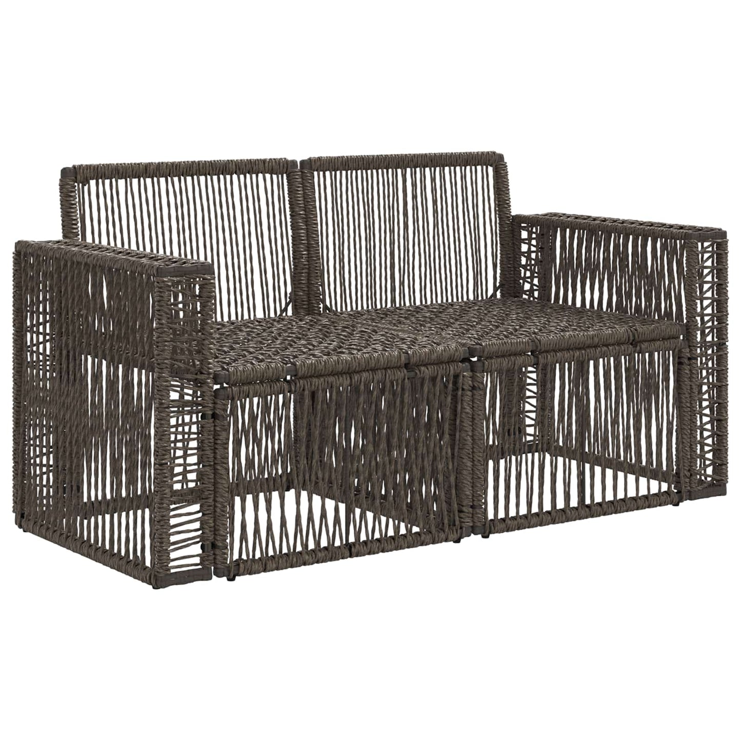 Tuinbank 2-Aantal zitplaatsen Grijs poly rattan