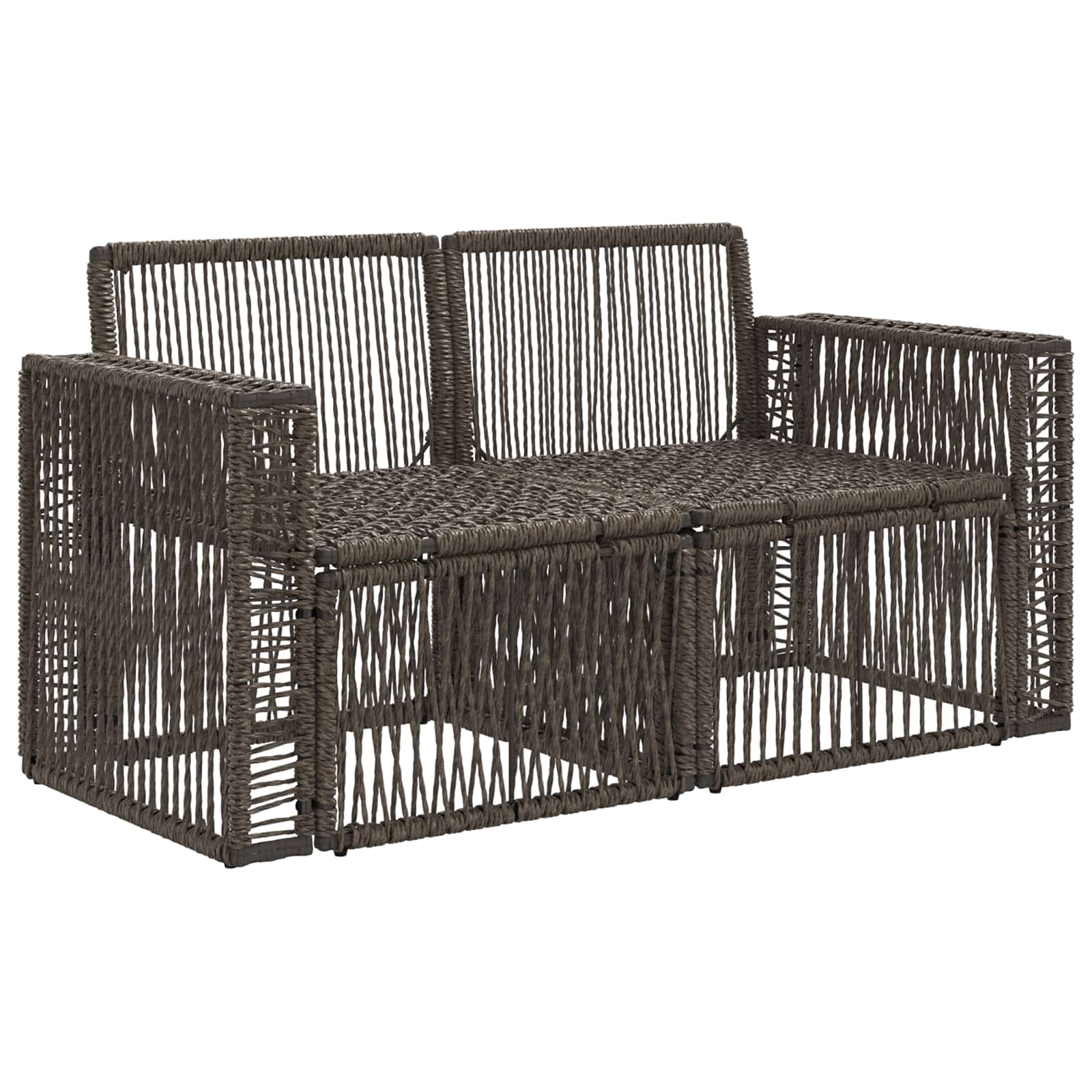 Tuinbank 2-Aantal zitplaatsen Grijs poly rattan