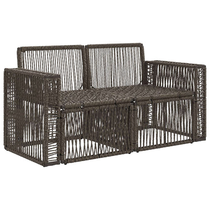 Tuinbank 2-Aantal zitplaatsen Grijs poly rattan