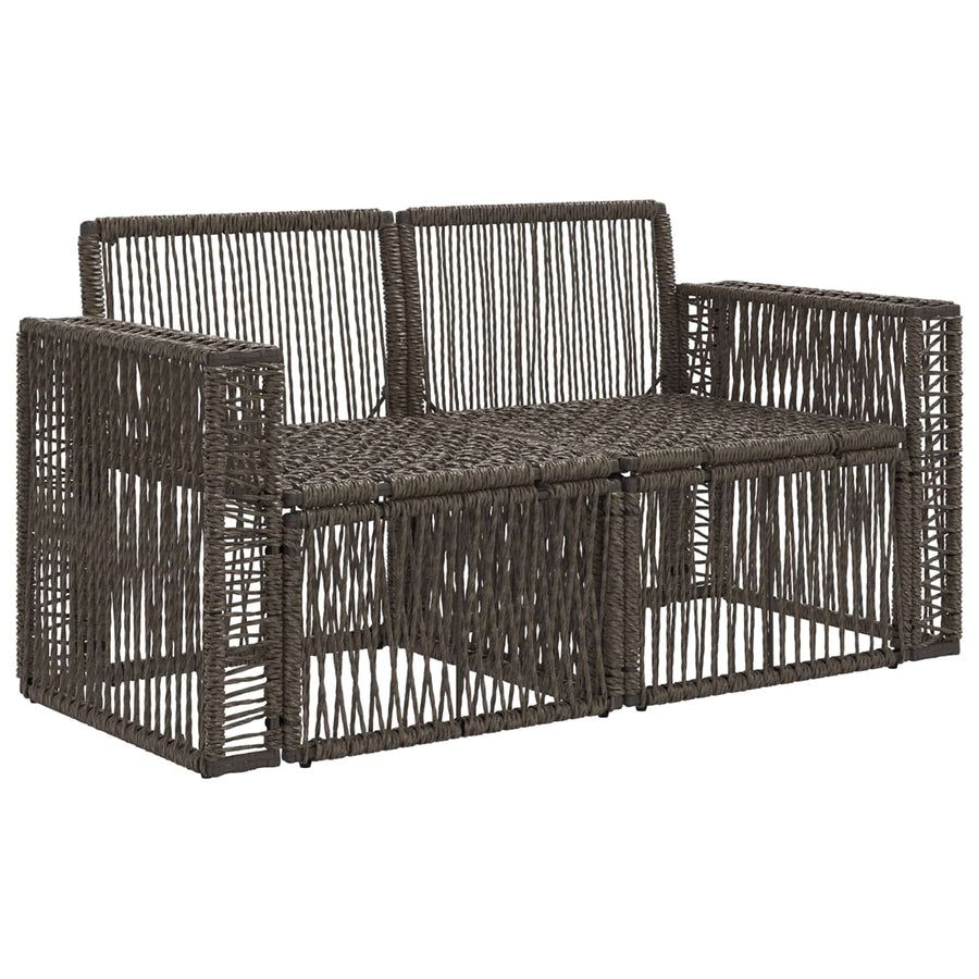 Tuinbank 2-Aantal zitplaatsen Grijs poly rattan