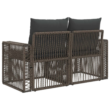 Tuinbank 2-Aantal zitplaatsen Grijs poly rattan