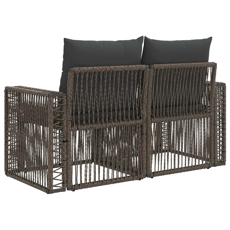 Tuinbank 2-Aantal zitplaatsen Grijs poly rattan