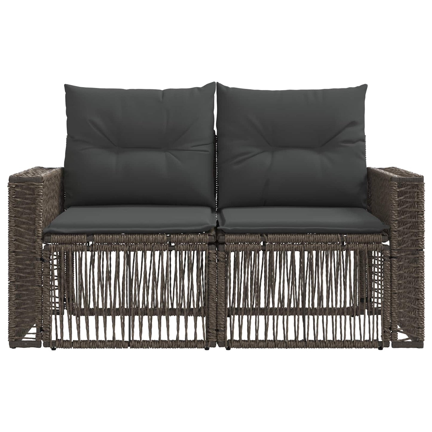 Tuinbank 2-Aantal zitplaatsen Grijs poly rattan
