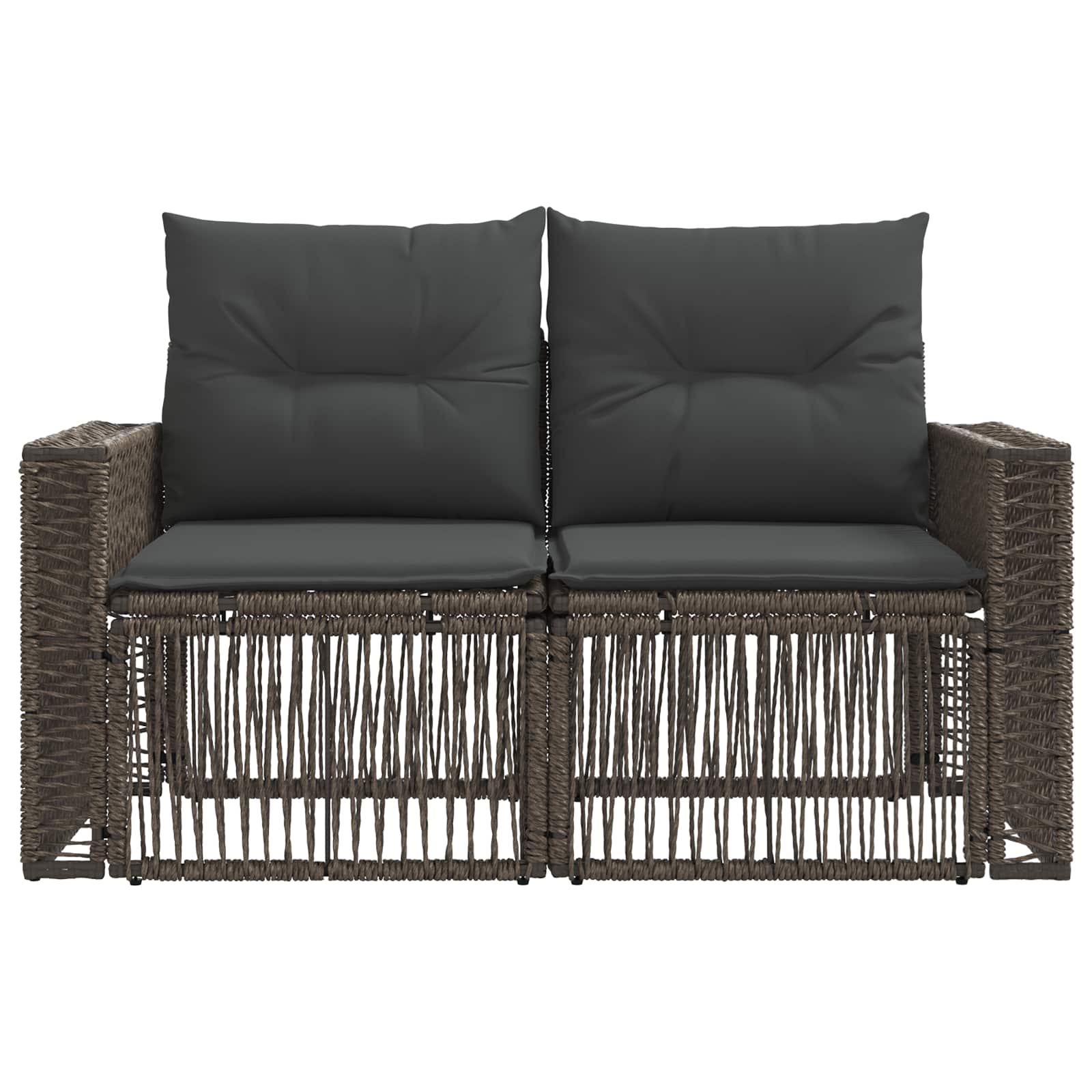 Tuinbank 2-Aantal zitplaatsen Grijs poly rattan