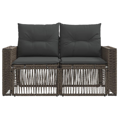 Tuinbank 2-Aantal zitplaatsen Grijs poly rattan