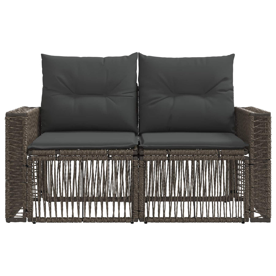 Tuinbank 2-Aantal zitplaatsen Grijs poly rattan