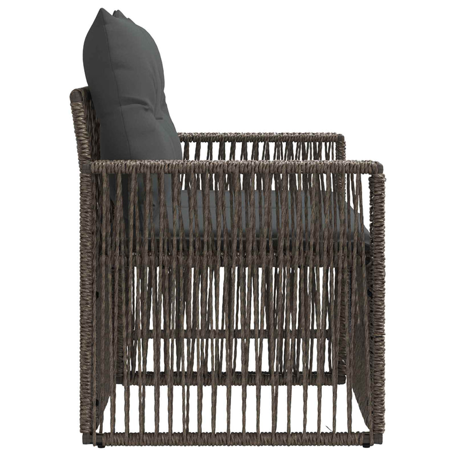 Tuinbank 2-Aantal zitplaatsen Grijs poly rattan
