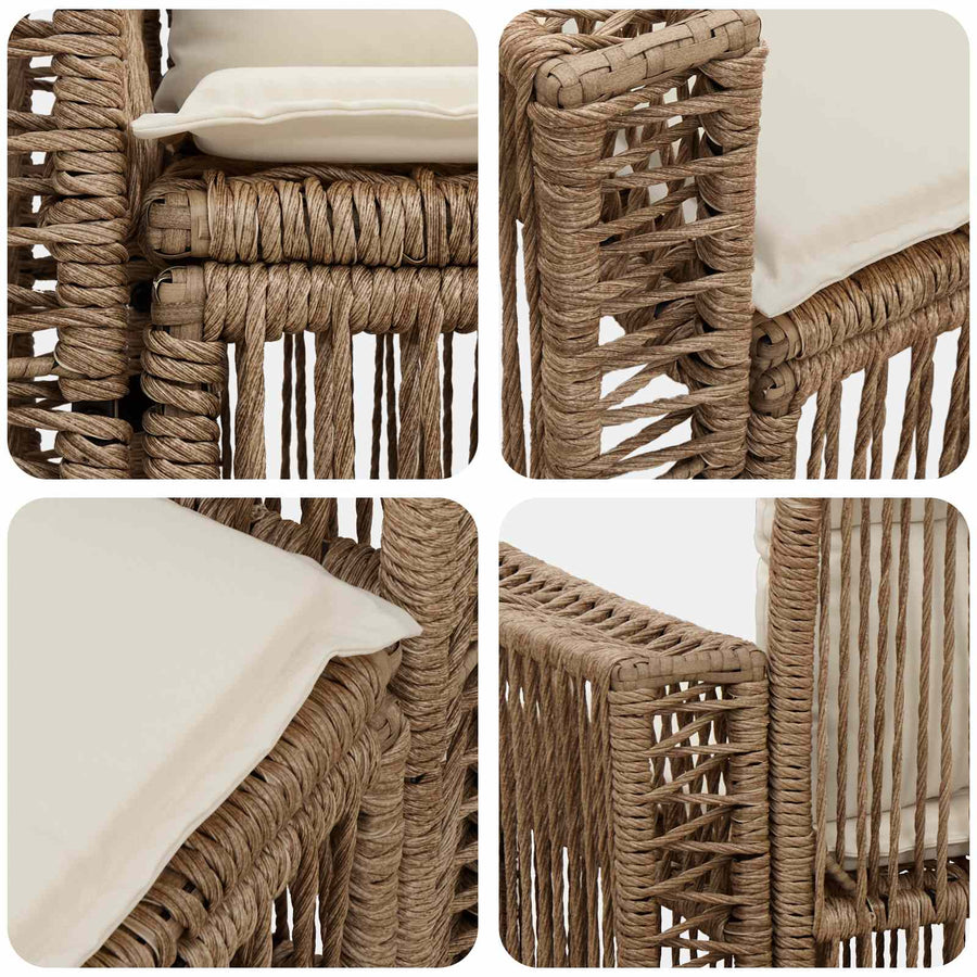 Tuinbank 2-Aantal zitplaatsen Beige poly rattan