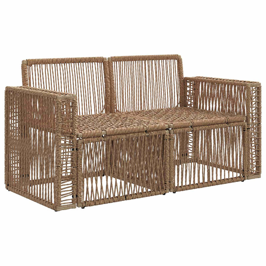 Tuinbank 2-Aantal zitplaatsen Beige poly rattan