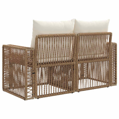 Tuinbank 2-Aantal zitplaatsen Beige poly rattan