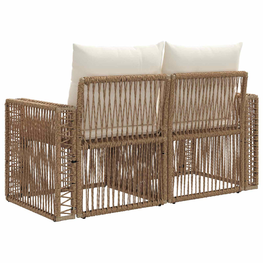 Tuinbank 2-Aantal zitplaatsen Beige poly rattan