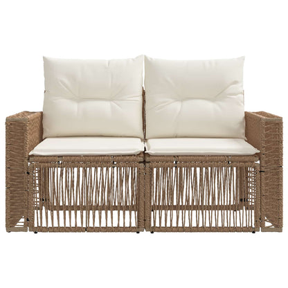 Tuinbank 2-Aantal zitplaatsen Beige poly rattan