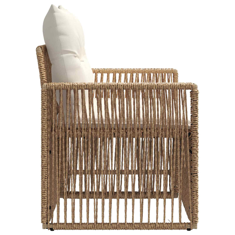 Tuinbank 2-Aantal zitplaatsen Beige poly rattan