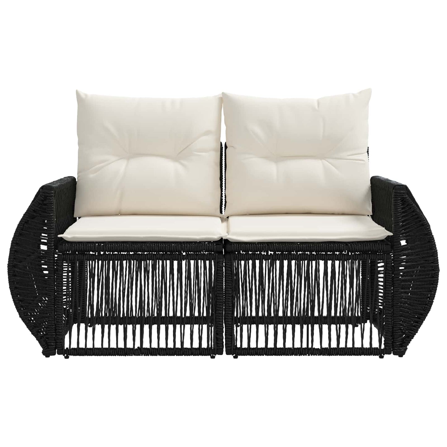Tuinbank 2-Aantal zitplaatsen Zwart poly rattan
