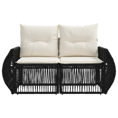 Tuinbank 2-Aantal zitplaatsen Zwart poly rattan