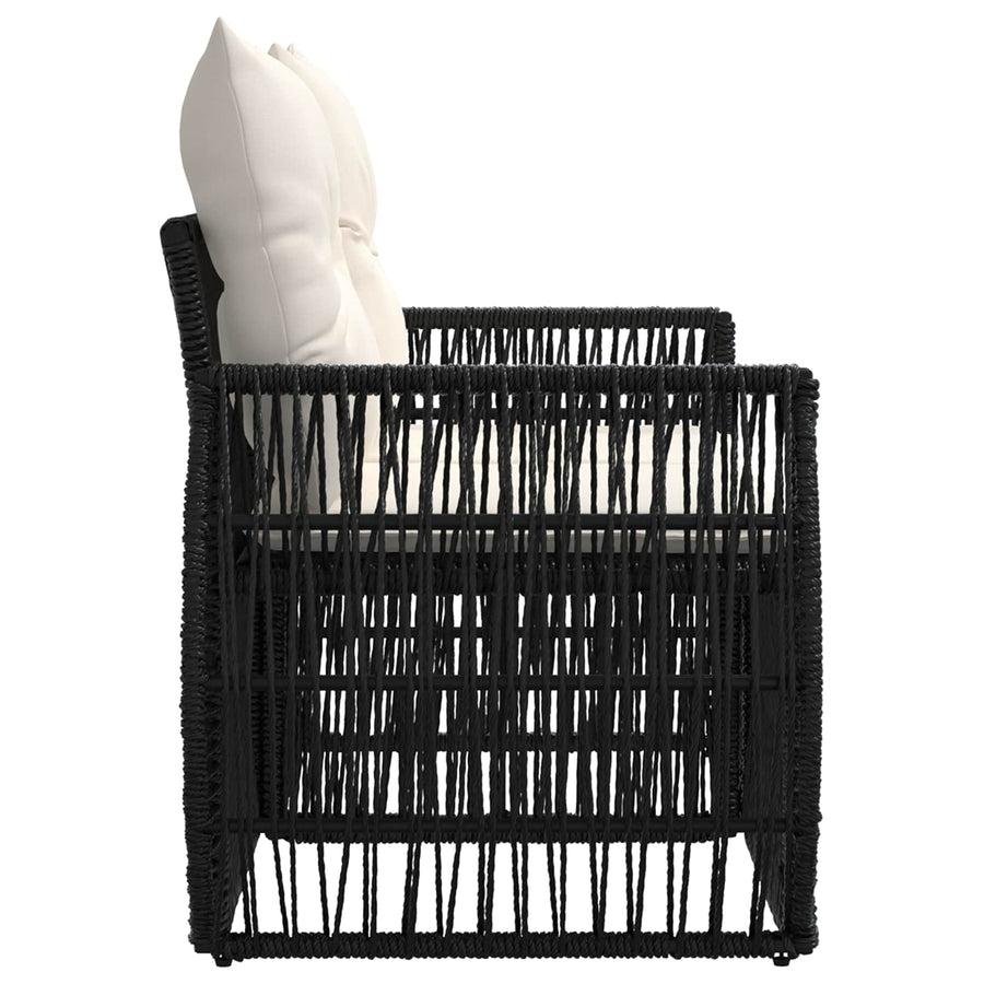 Tuinbank 2-Aantal zitplaatsen Zwart poly rattan