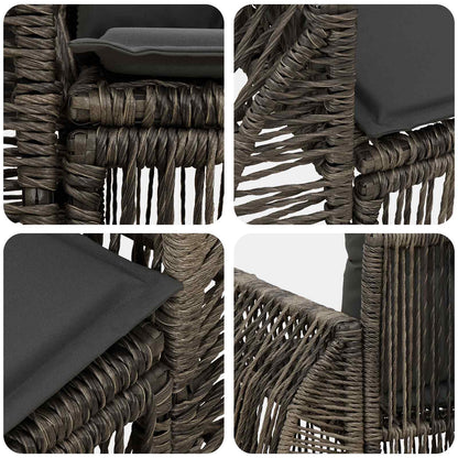 Tuinbank 2-Aantal zitplaatsen Grijs poly rattan