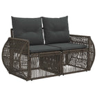 Tuinbank poly rattan grijs 140x62x70 cm
