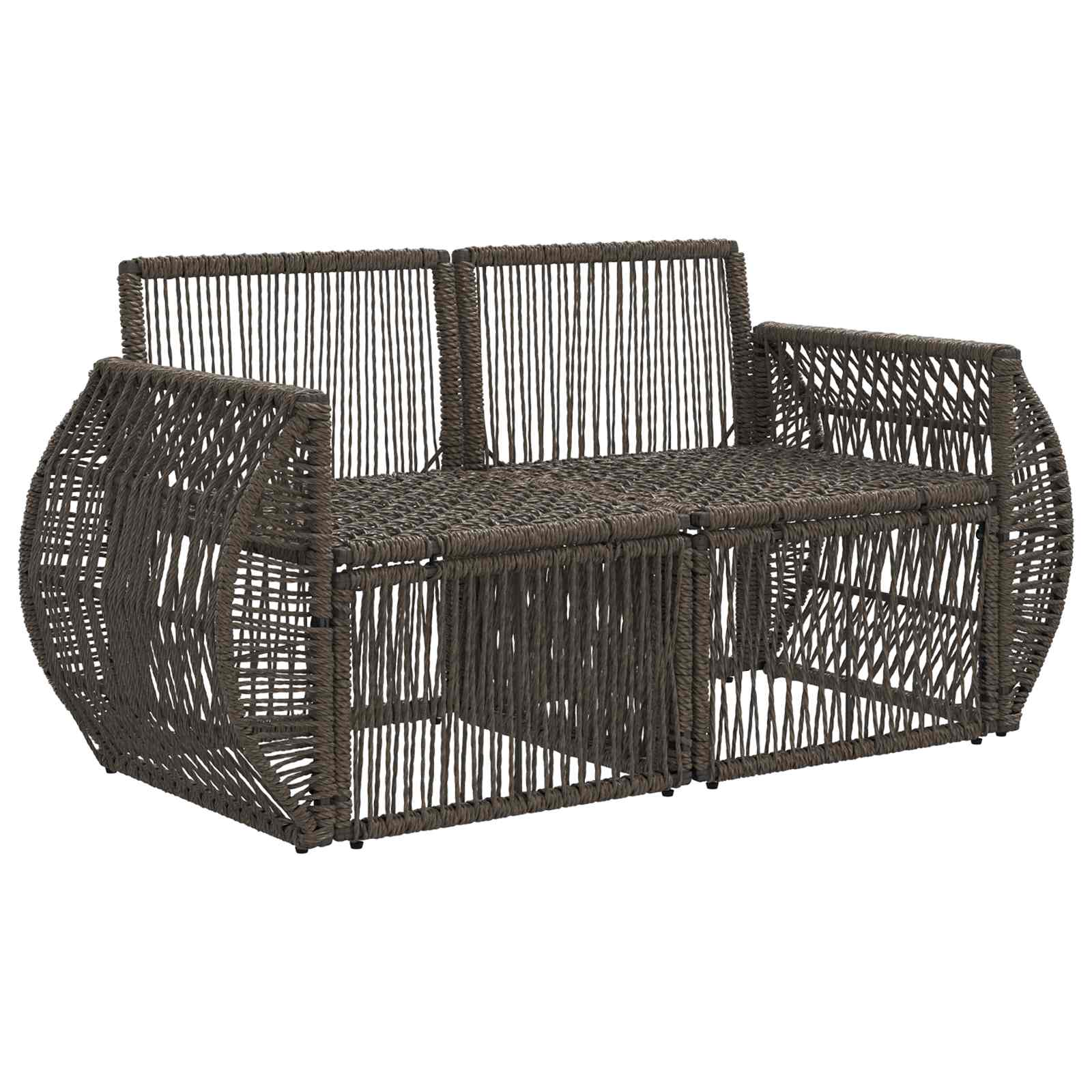 Tuinbank 2-Aantal zitplaatsen Grijs poly rattan