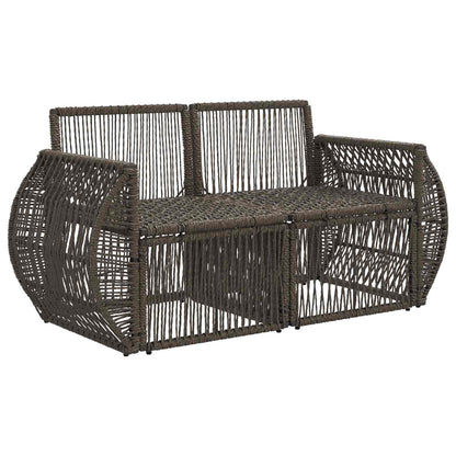 Tuinbank 2-Aantal zitplaatsen Grijs poly rattan