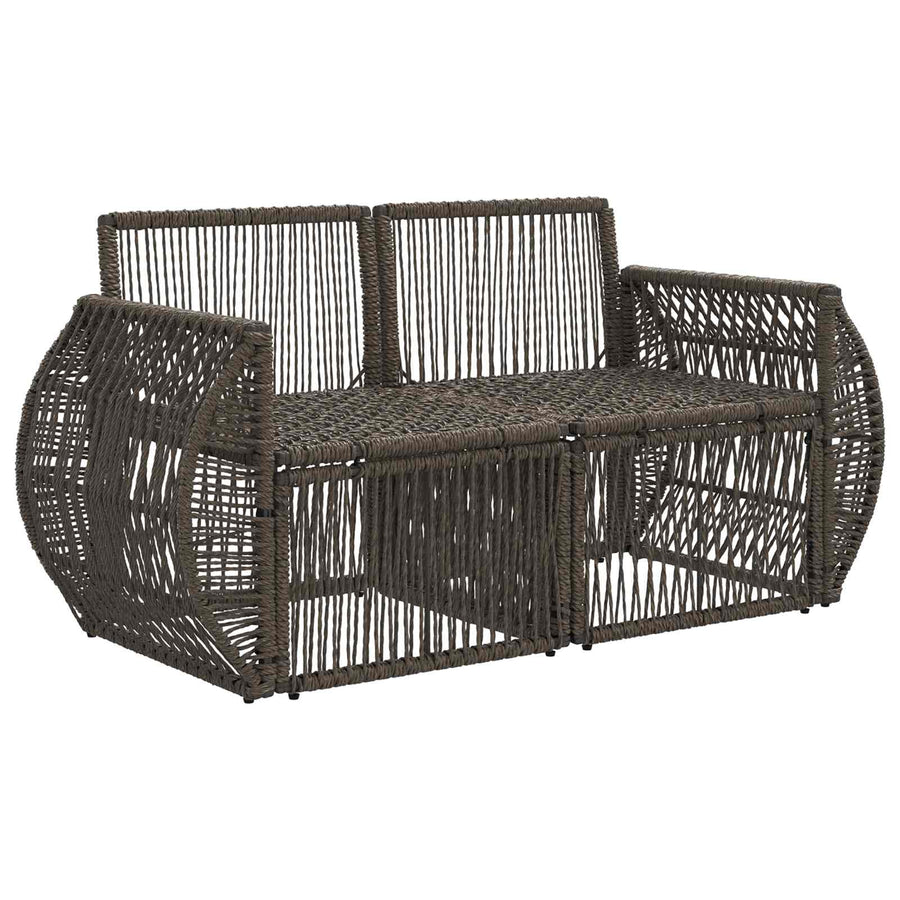 Tuinbank 2-Aantal zitplaatsen Grijs poly rattan