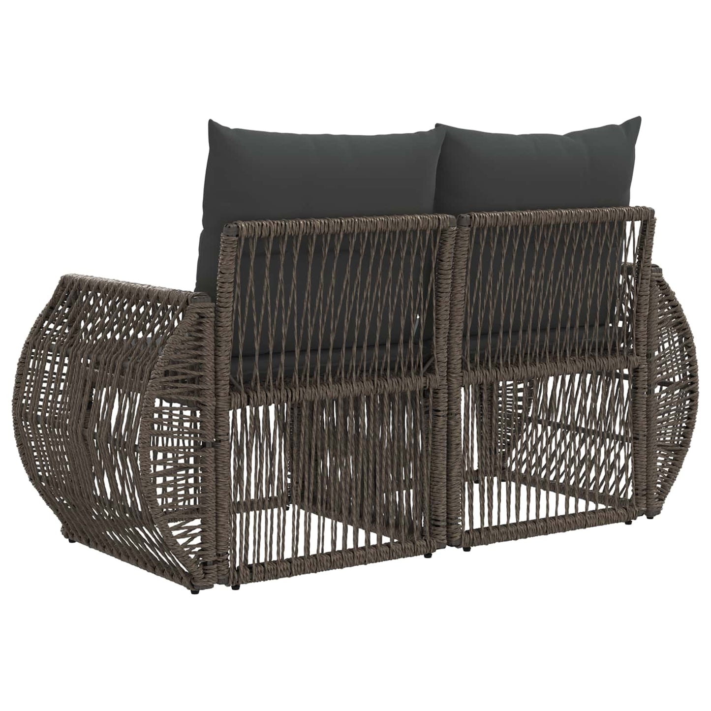 Tuinbank 2-Aantal zitplaatsen Grijs poly rattan