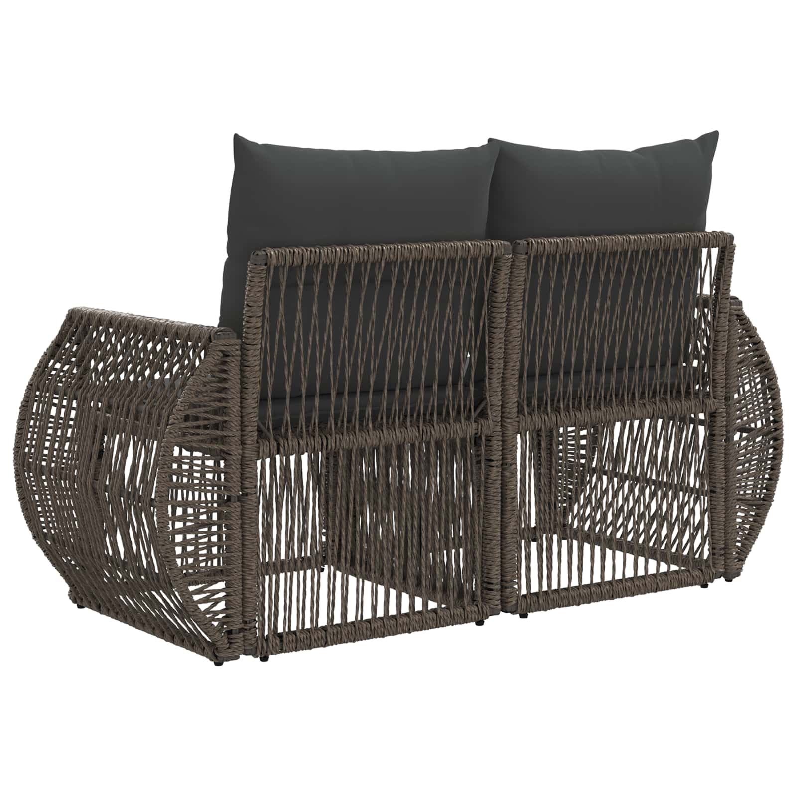 Tuinbank 2-Aantal zitplaatsen Grijs poly rattan
