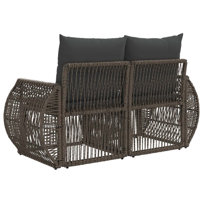 Tuinbank 2-Aantal zitplaatsen Grijs poly rattan