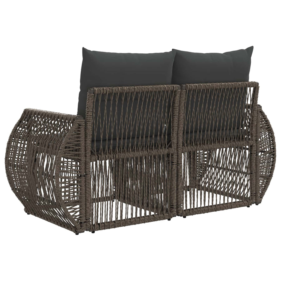 Tuinbank 2-Aantal zitplaatsen Grijs poly rattan