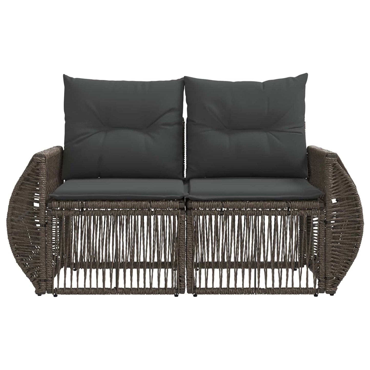 Tuinbank 2-Aantal zitplaatsen Grijs poly rattan