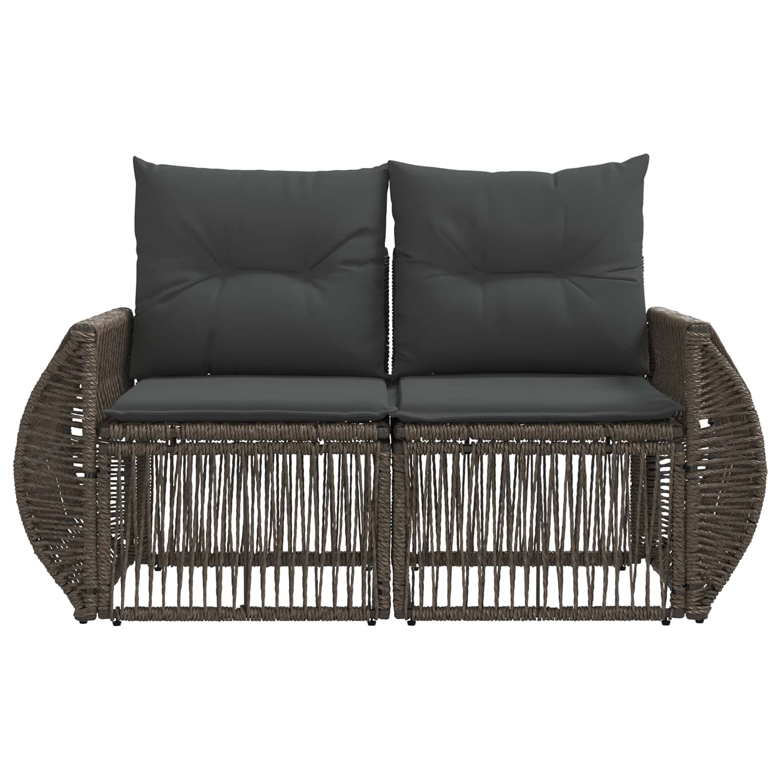 Tuinbank 2-Aantal zitplaatsen Grijs poly rattan