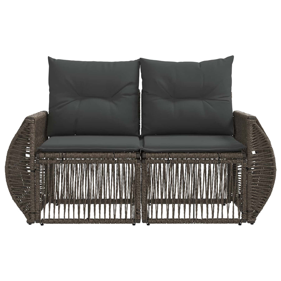 Tuinbank 2-Aantal zitplaatsen Grijs poly rattan
