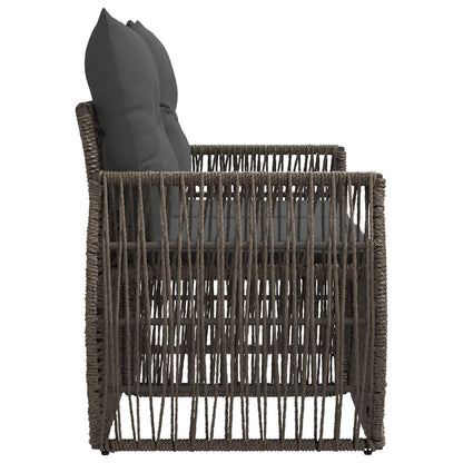Tuinbank 2-Aantal zitplaatsen Grijs poly rattan