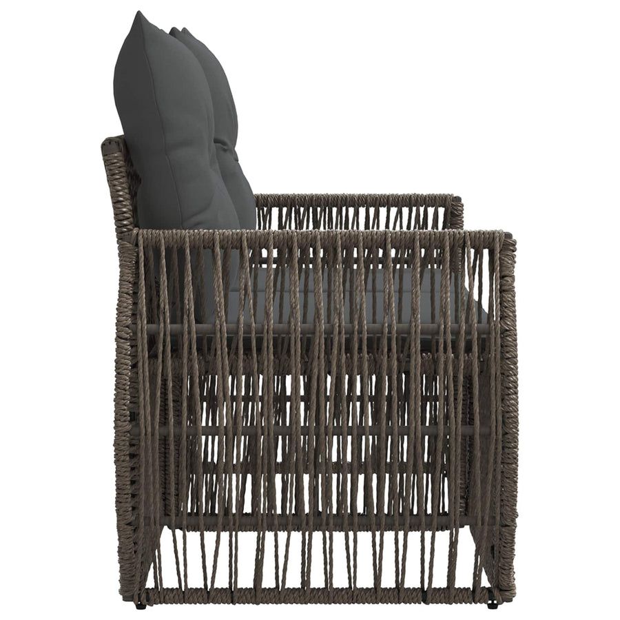 Tuinbank 2-Aantal zitplaatsen Grijs poly rattan