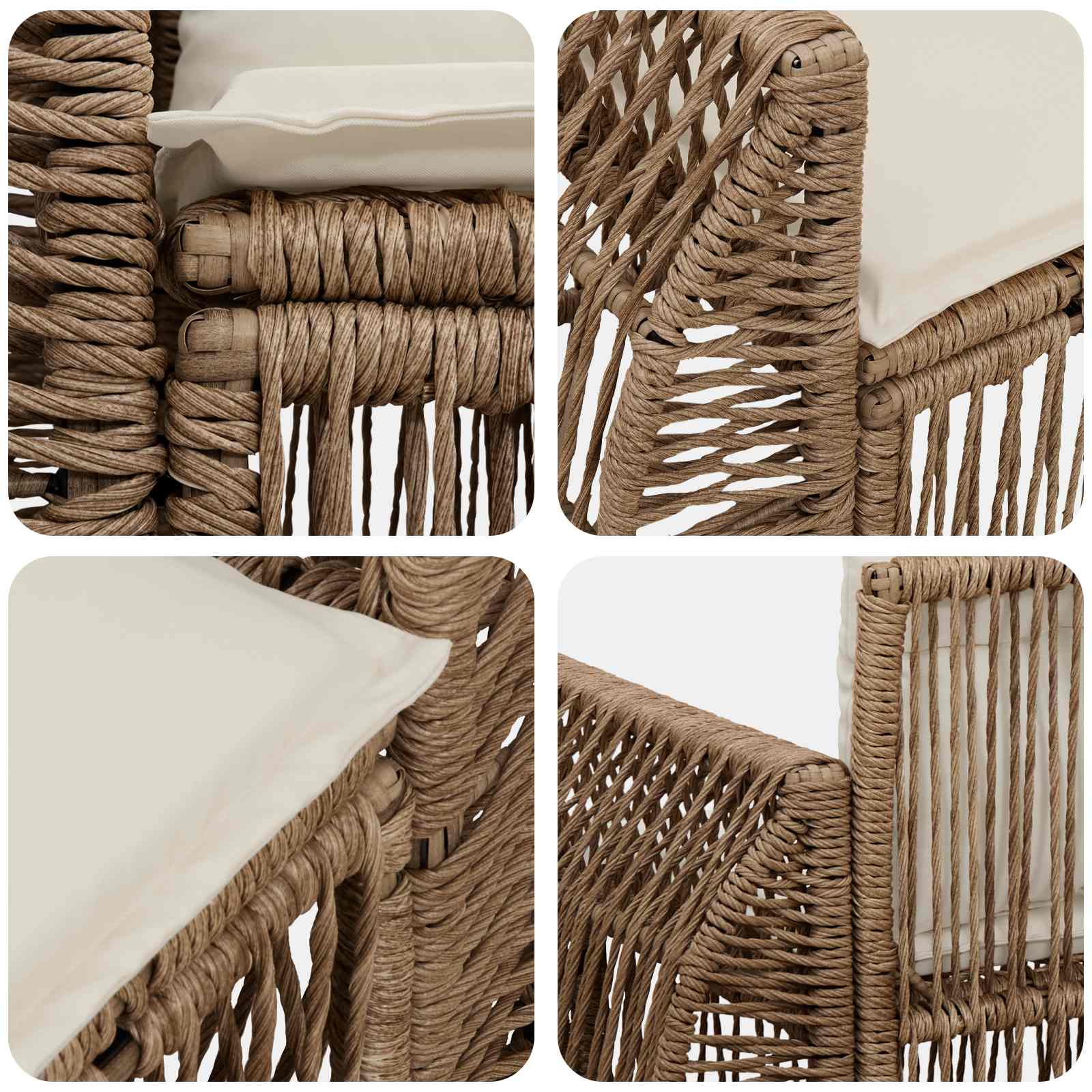 Tuinbank 2-Aantal zitplaatsen Beige poly rattan