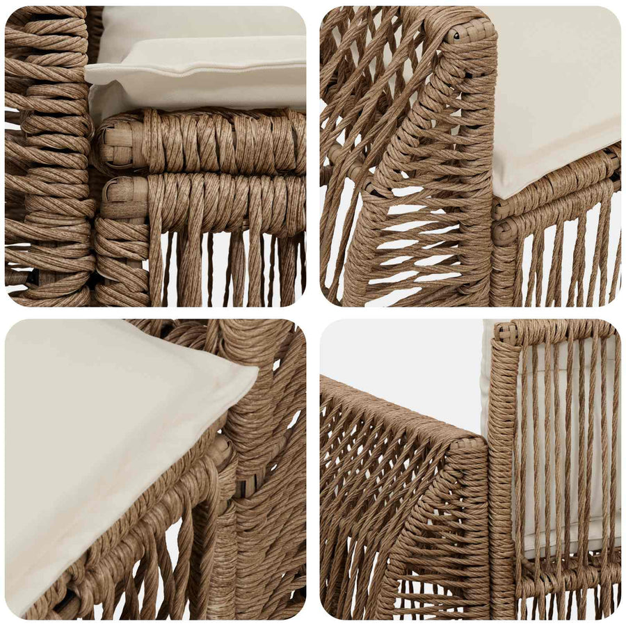 Tuinbank 2-Aantal zitplaatsen Beige poly rattan