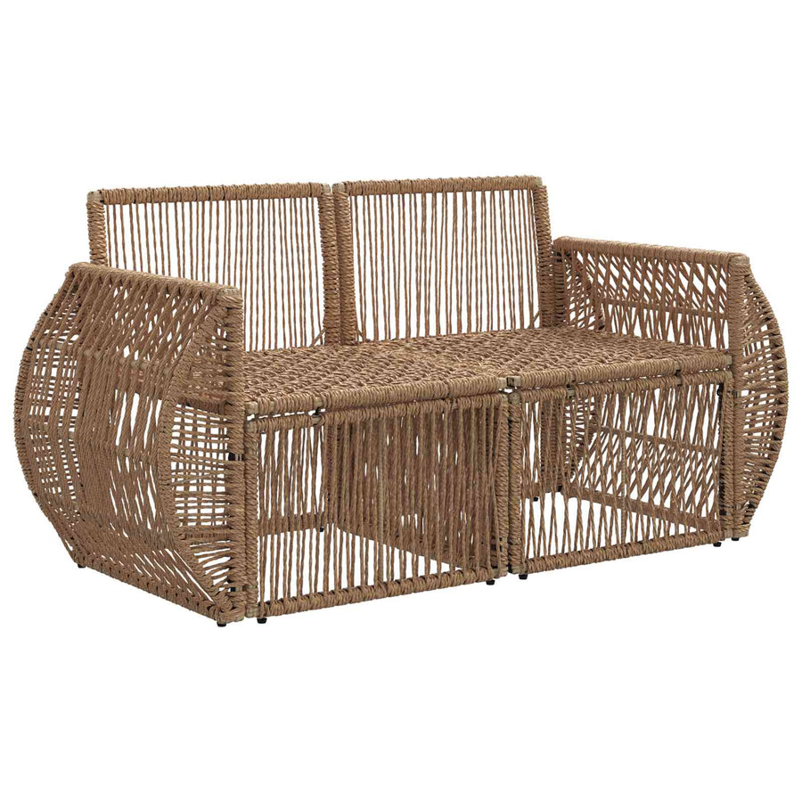 Tuinbank 2-Aantal zitplaatsen Beige poly rattan