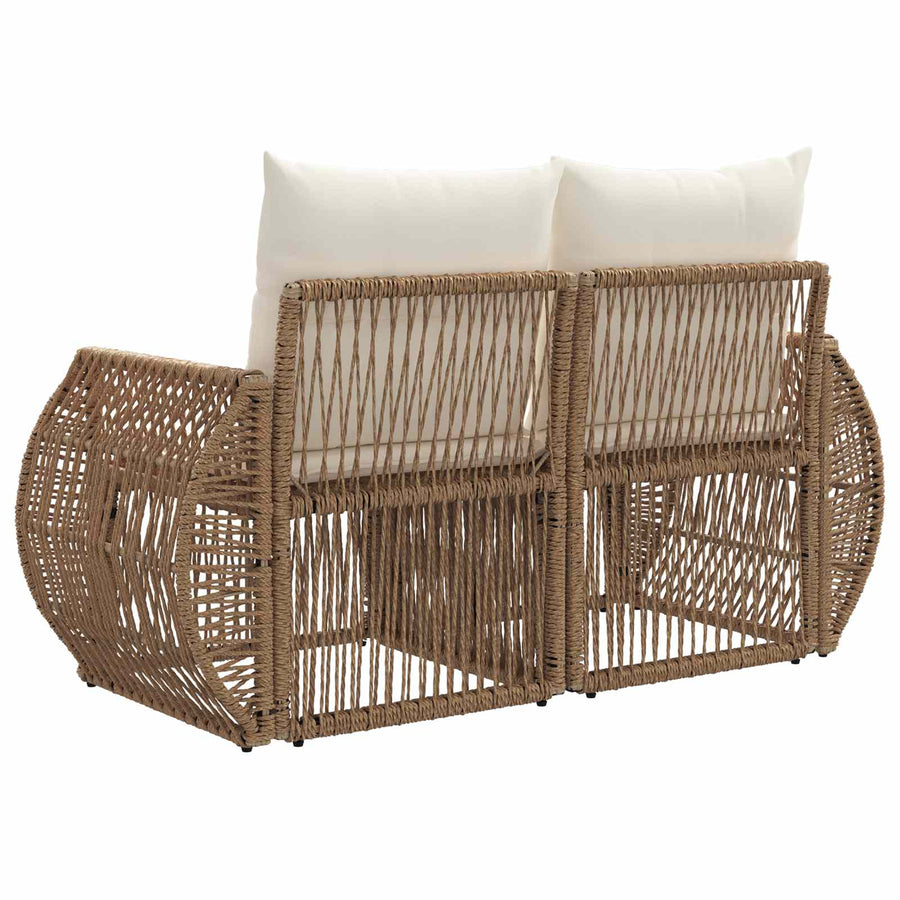 Tuinbank 2-Aantal zitplaatsen Beige poly rattan