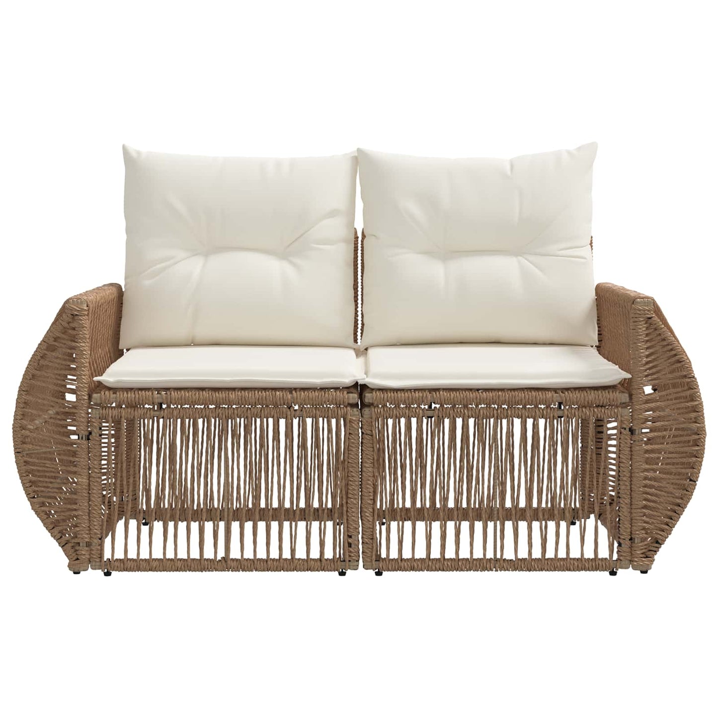 Tuinbank 2-Aantal zitplaatsen Beige poly rattan