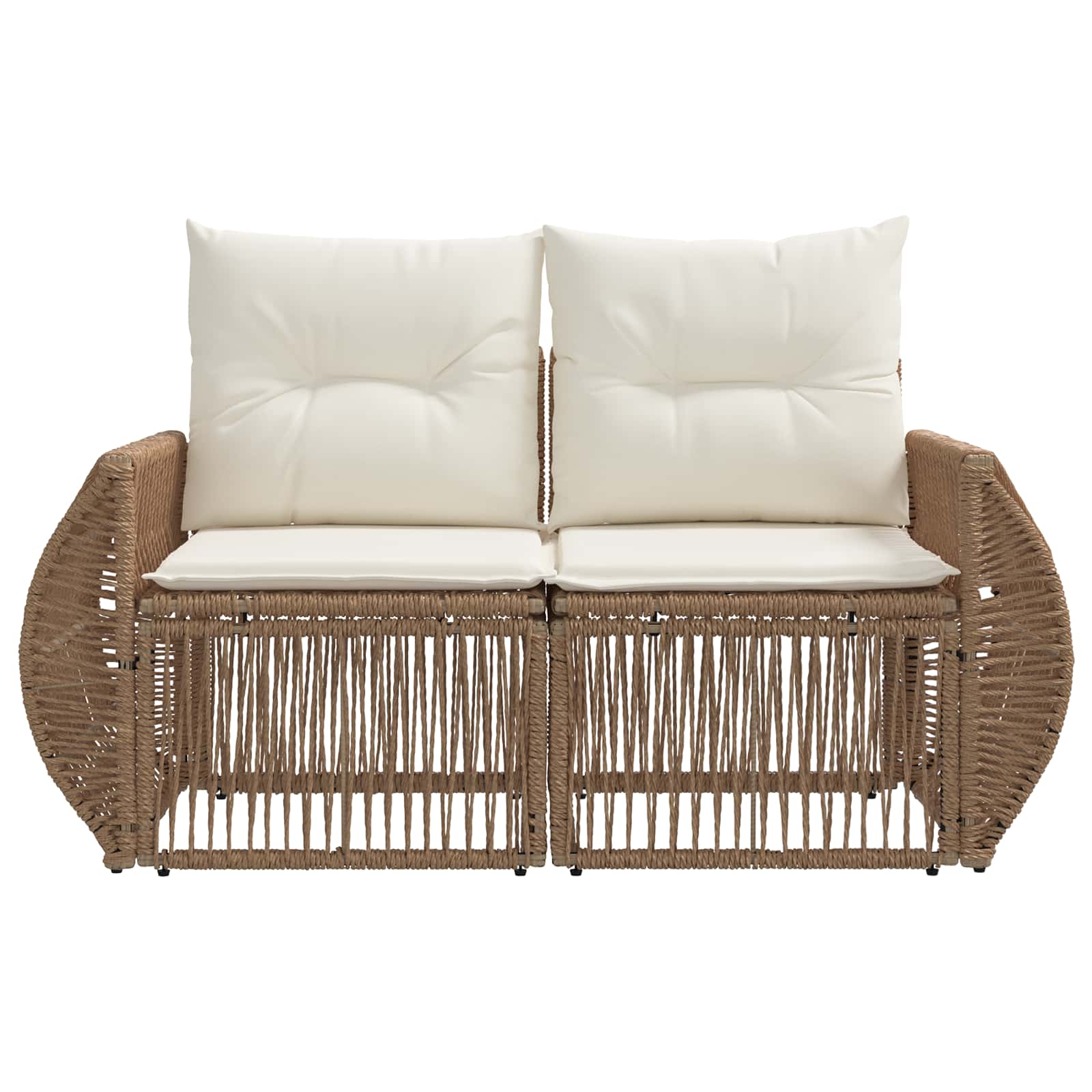 Tuinbank 2-Aantal zitplaatsen Beige poly rattan