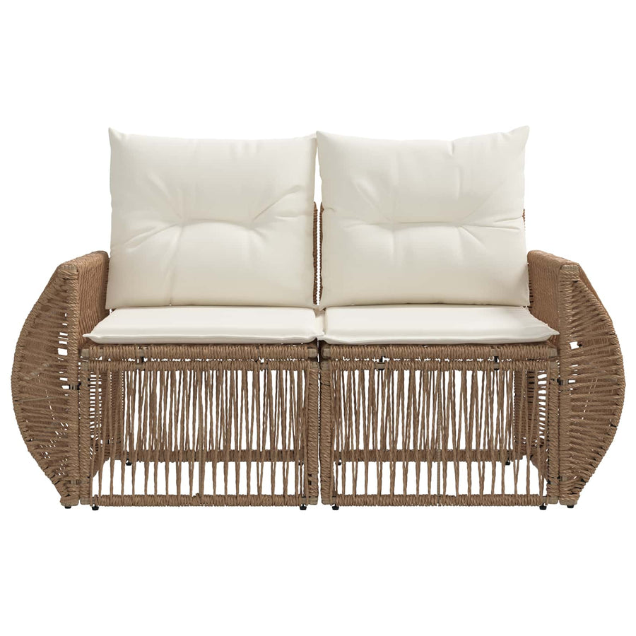 Tuinbank 2-Aantal zitplaatsen Beige poly rattan