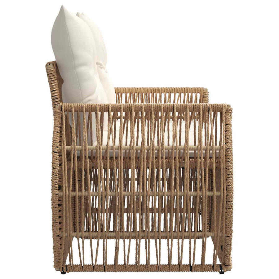 Tuinbank 2-Aantal zitplaatsen Beige poly rattan
