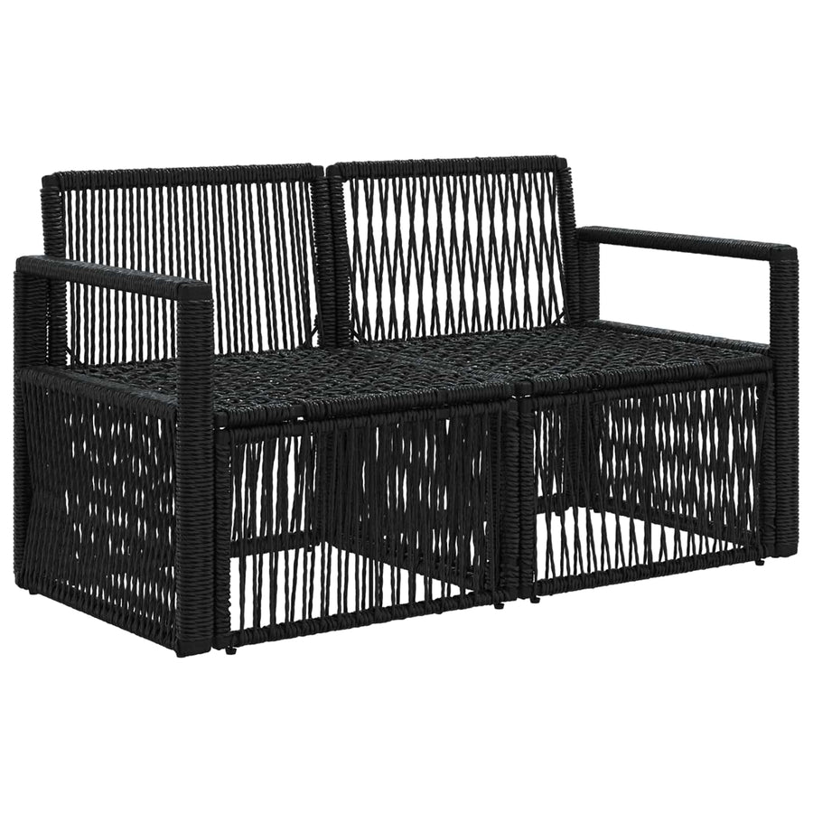 Tuinbank 2-Aantal zitplaatsen Zwart poly rattan